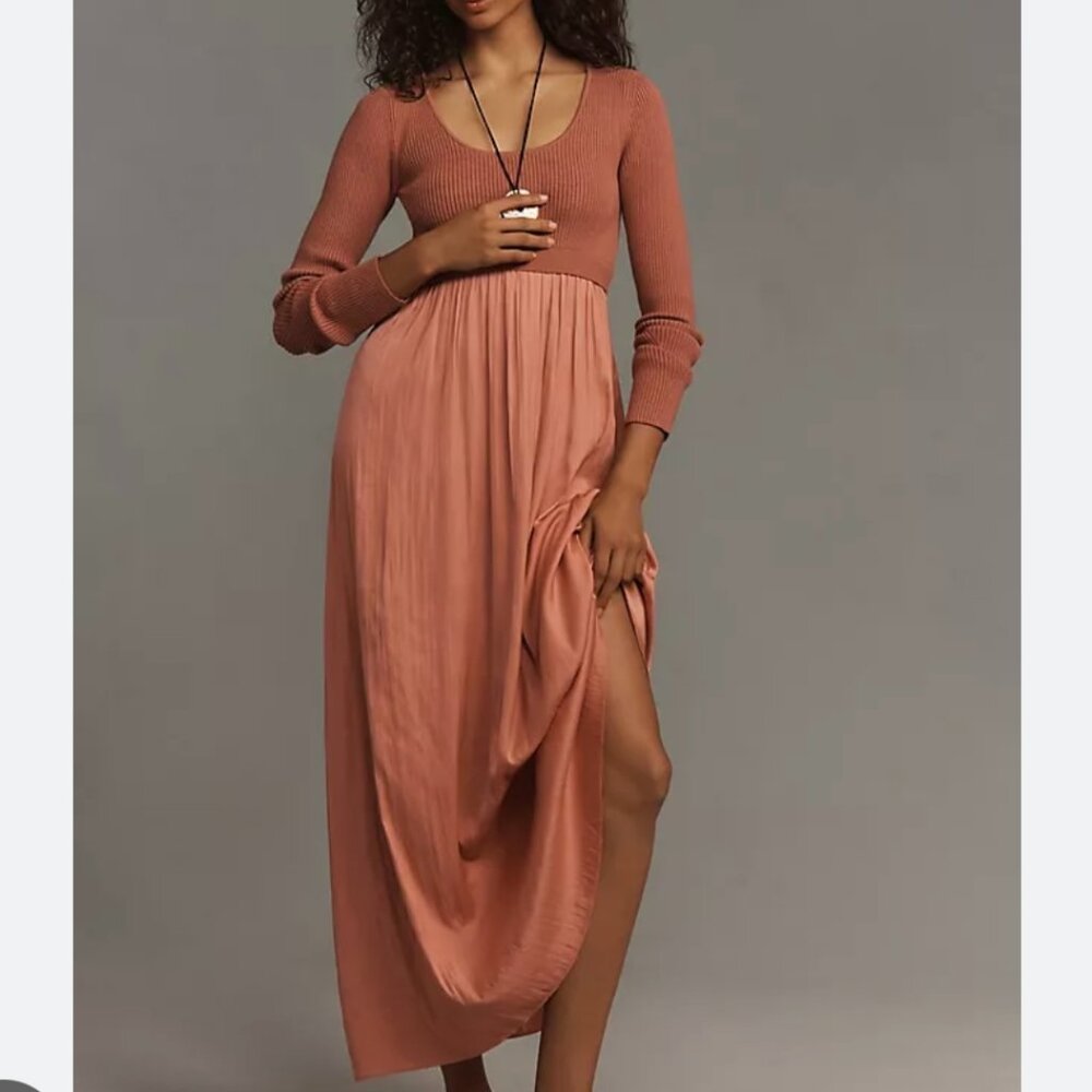 Anthropologie Thea Twofer Scoop Neck Sweater Dress